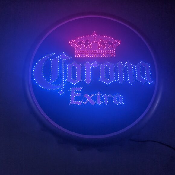 Corona Extra Beer Bottle Cap Wall Light Fiber Optic Gold Blue Vintage 2004 Bar - Picture 5 of 16